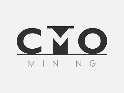 CMO Mining cmo design lettering logo mine nagative spaces