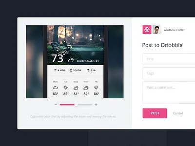 Dribbble Integration app dribbble integration invision prototype ui ux web app