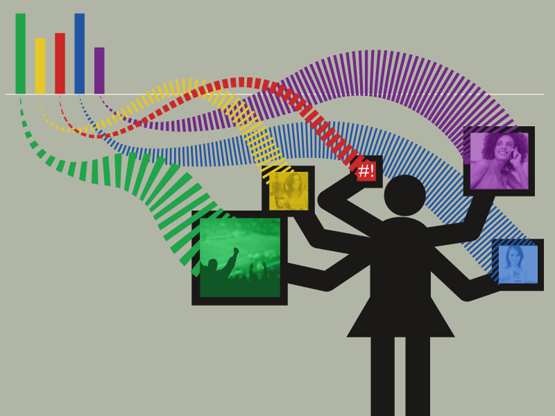 Media Girl icons infographics