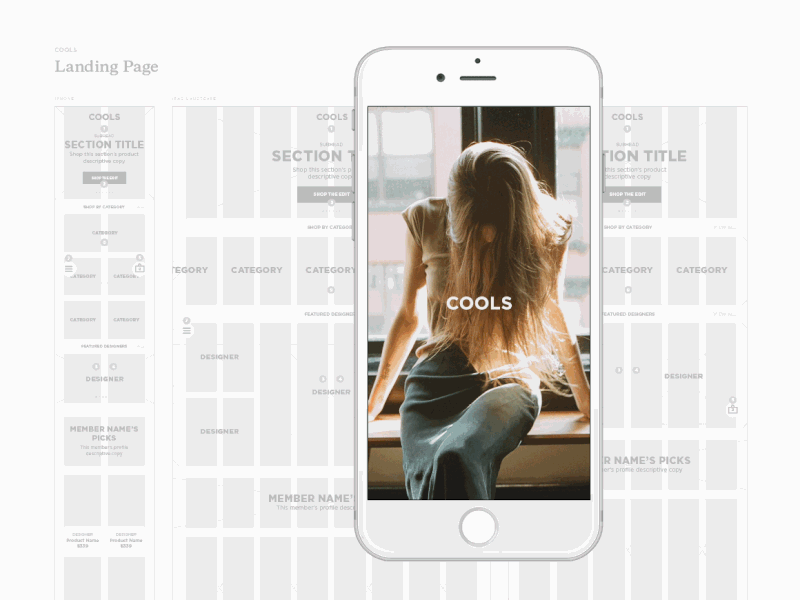 Cools iOS cool ecommerce elegant fashion gif ios iphone mobile shopping ui ux wireframe