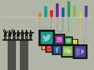 Media Cheer icons infographics