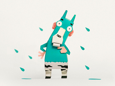 Monsters in my belly 3 art goat green monsters monstros paper papercraft rain toy