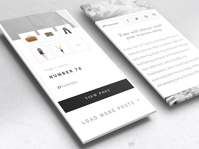 Fashion Mobile Shot blog card fashion grid shop social ui ux