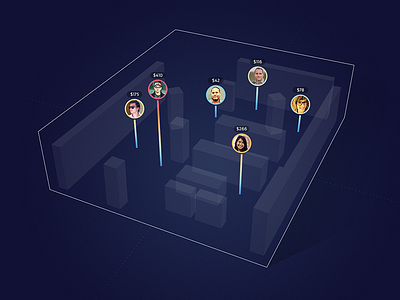 3D Sales Map 3d gradient graph map