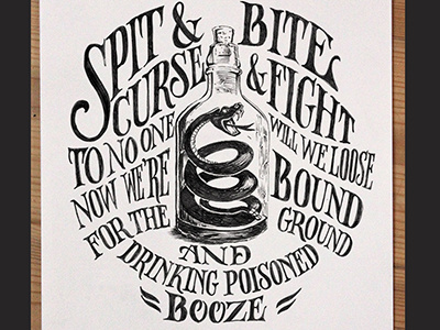 Spit & Bite Lettering fashion graphic design illustration ink lettering pen ink print