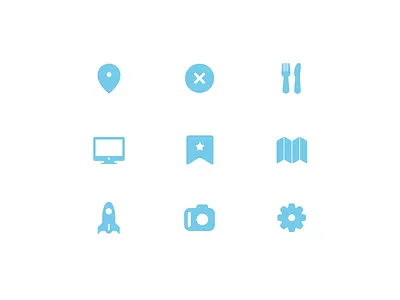 Free Icon Set #2 computer design favorite icon iconography icons map photo rocket rounded set ui