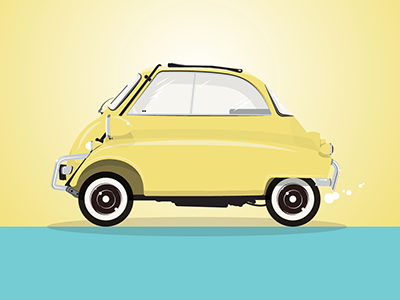 Isetta bmw car illustration isetta vector