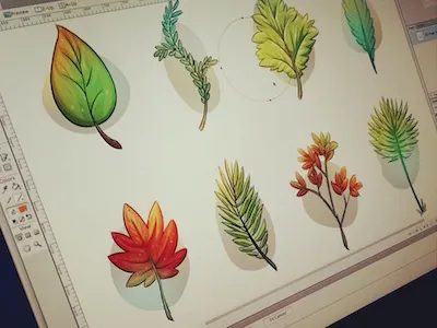 Leaves Set green illustration illustrator leaves set wacom
