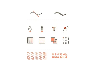 VM Icons align anchor gradient icons pathfinder pattern pen pencil type vector