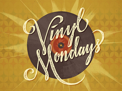 Vinyl Mondays - Event Branding beer branding brewing brush script type