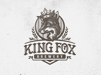 King Fox Brewery beer brewery brewing fox king logo old vintage