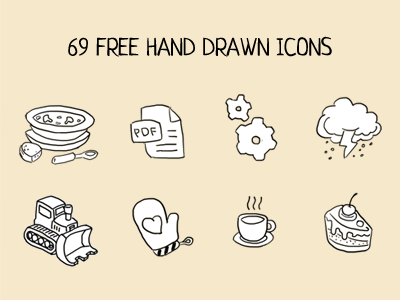 hand drawn icons cake cup download free gears icons pdf pie storm sup tractor