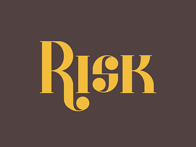 Risk custom type handmade logo logotype mark risk serif symbol type typeface word yellow