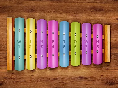 Xylophone glossy icon instrument music skeuomorphism