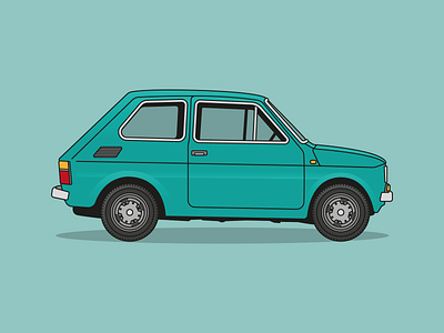 Fiat 126 car classic fiat illustration negativebear retro