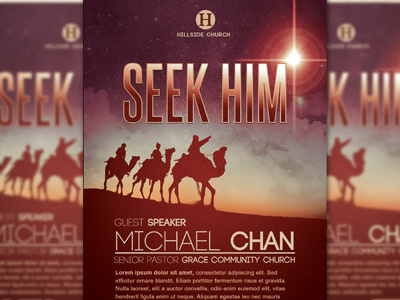 Seek Him Church Flyer Template best flyer celebration christian christmas christmas flyer template christmas postcard church church design church flyer template church marketing church postcard sermon title