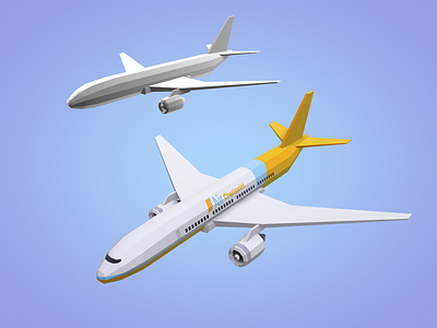 Simple plane - low poly c4d lowpoly plane transport