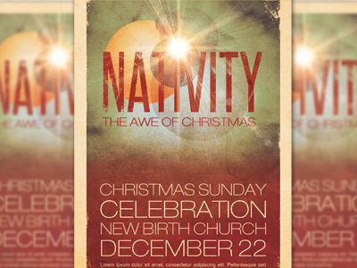 Nativity Church Flyer Template best flyer celebration christian christmas christmas flyer template christmas postcard church church design church flyer template church marketing church postcard sermon title