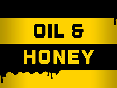 Oil & Honey bee black concept conceptual drip honey oil oil drum poster type yellow