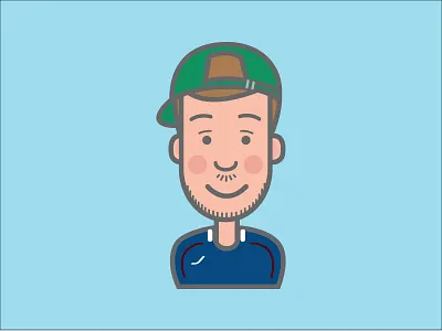 USA Fan boy character flat hat illustration usa soccer