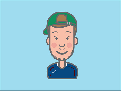 USA Fan boy character flat hat illustration usa soccer