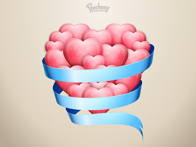 Hearts adobe free hearts love ribbon vector