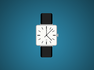 Flat Watch black blue clean design flat icon illustration photoshop watch white