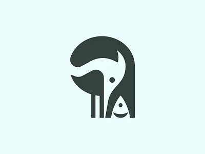 Heron and Fish Logo animals bird fish heron lake logo design logomark nature negative space symbol wildlife