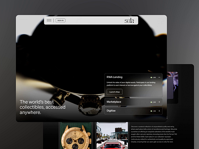 Sola - Collectibles Landing Page animation collectibles design digital assets digitization landing page lending platform luxury watches marketplace nft trading ui ui design user experience user interface ux ux design uxui web ui web3