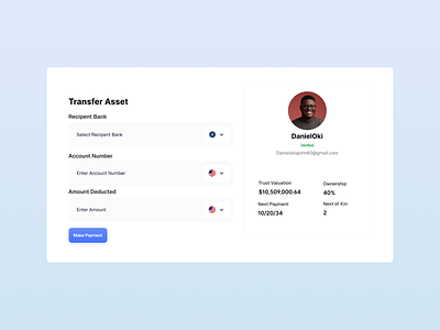 Transfer Asset UI Card app branding design logo