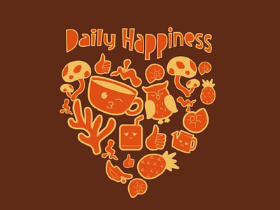 Daily Happiness - doodle style cute colorful vector illustration apparel design cute doodle doodle art graphic design hoodie design illustration kids tshirt design tshirt design vector illustration