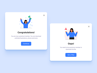 Daily UI #011 - Flash Message congratulations cta button daily ui daily ui 11 dialog message error message flash message membership mobile ui oops pop up premium member success message ui ui design web ui