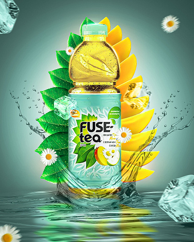 Prepared for the product of Coca cola (Fuse TEA) no any AI creative design infographic manipulation no ai product design tea design water design