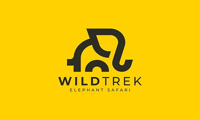 WildTrek Logo | Elephant Safari branding design graphic design logo vector