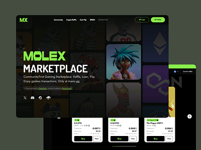 Molex original NFT marketplace interface crypto trading digital marketplace digital marketplace interface gaming marketplace molex molex nft marketplace design nft marketplace nft marketplace design nft trading hub trading platform ui ui design ui design for crypto ui design for molex ui ux ux ux design ux interface for nft marketplace web design web3 marketplace