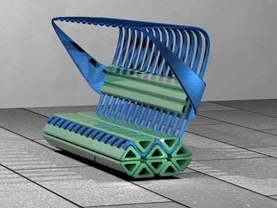 Park bench 3d graphic design motion graphics