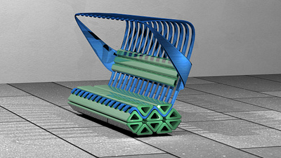 Park bench 3d graphic design motion graphics