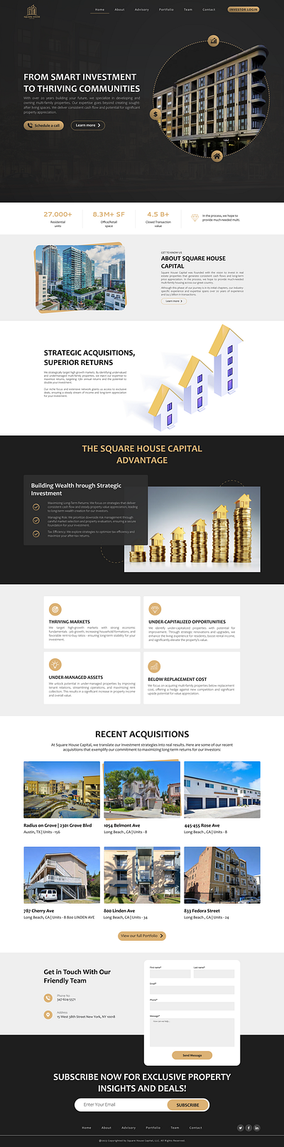 Landing Page Design for Building Company building landing page ux ui web design