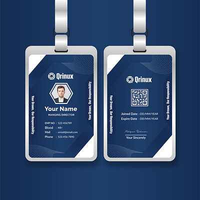 Qrinux Corporate ID Card & Lanyard Design branding graphic design