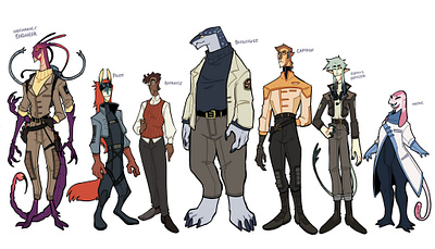 Space Squad: Character Lineup Sheet 2d art 2d design character design comic digital art game illustration