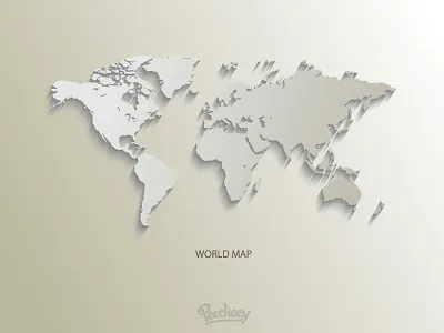 World Map adobe free illustration long map shadow vector world
