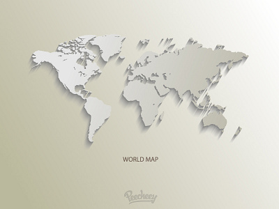 World Map adobe free illustration long map shadow vector world
