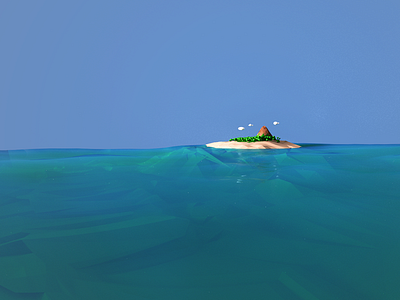 Low Poly Island beach blender island low poly