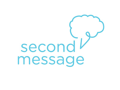 second message brain branding logo message thought