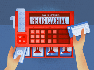 Redis Cashing cash register hands illustration texture wordpress