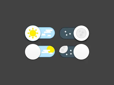 Day and night switches button day flat night simple switch ui ux