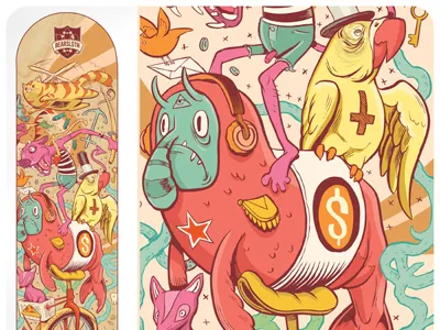 Kitty Copter cats design funny illustration monsters san francisco skateboard