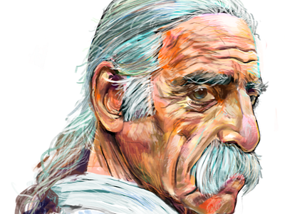 "Old Snake/Bahram" humans of new york painting portrait