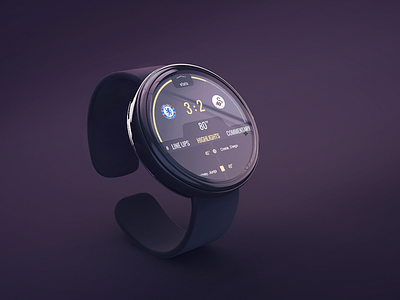 Smart watch 3d model and live results app concept design betting design football smart soccer sport sportsbook ui watch