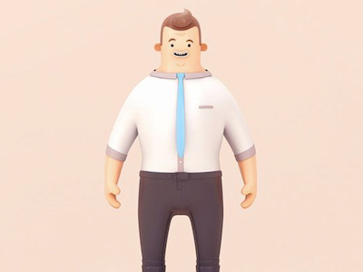 Business Man 3d business c4d face happy man worker